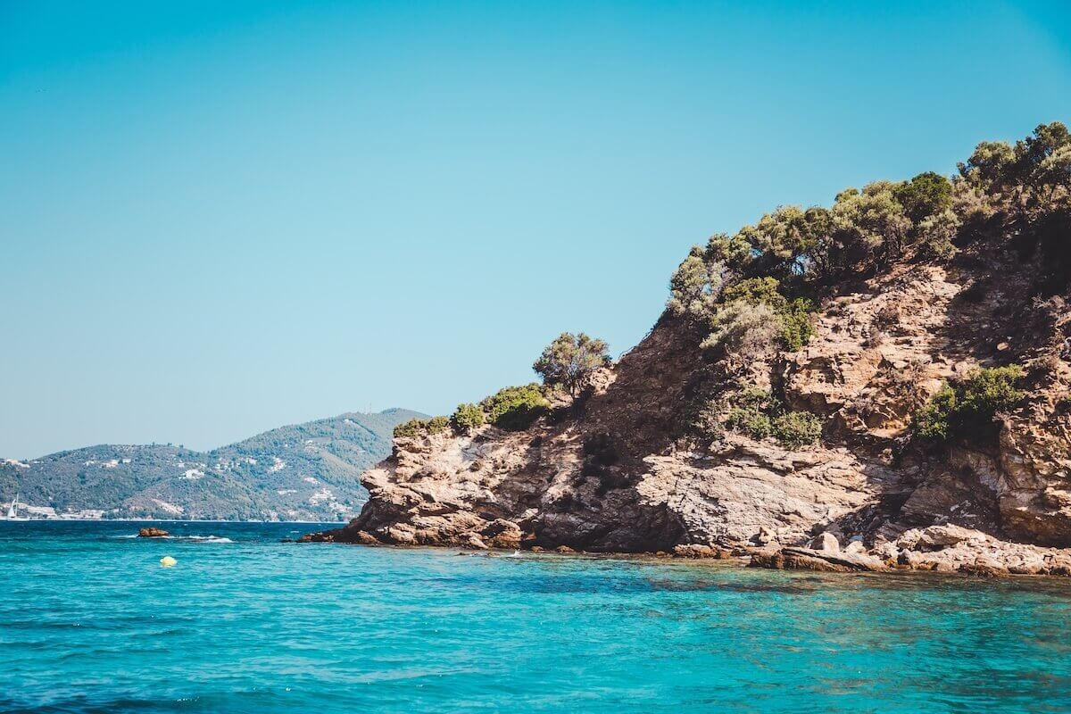 scenic view sea against clear blue sky 312