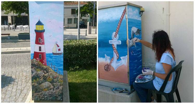 Εικαστικές παρεμβάσεις δίνουν χρώμα στο λιμάνι της Μύρινας (photos)