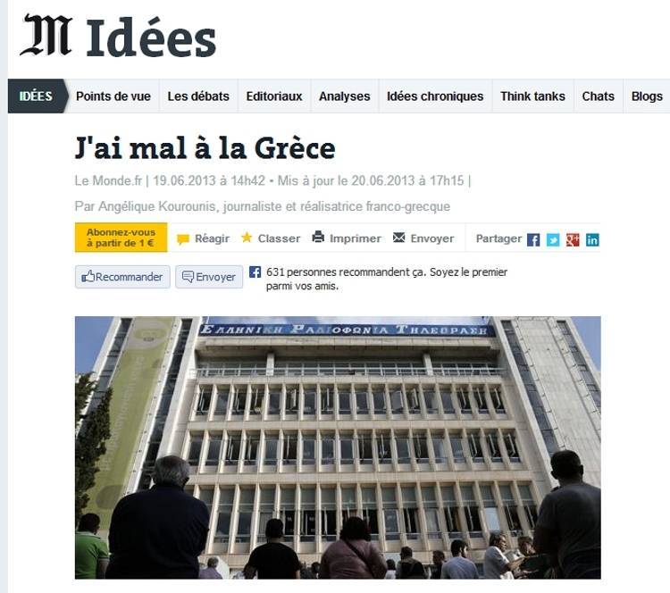 Άρθρο στη Le Monde: Η Ελλάδα εξακολουθεί να είναι δημοκρατία; Ίσως το πρόβλημα βρίσκεται ακριβώς εκεί.