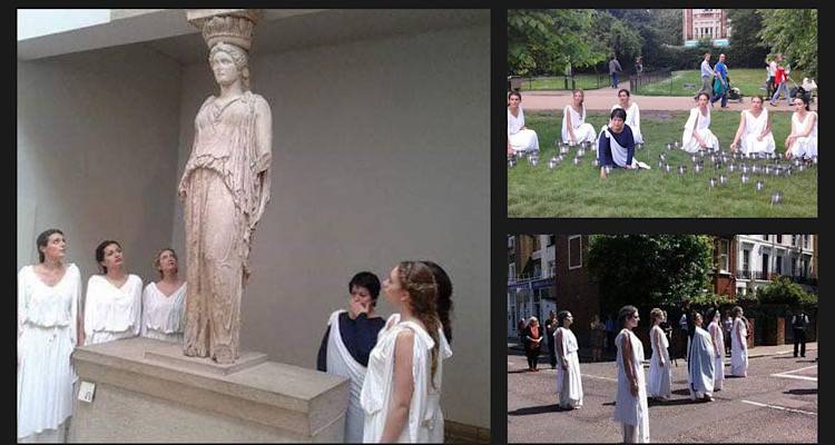 Η πιο ευφάνταστη και συγκινητική διαμαρτυρία: Έξι Ελληνίδες Καρυάτιδες αναζητούσαν αυτή που λείπει (photos)