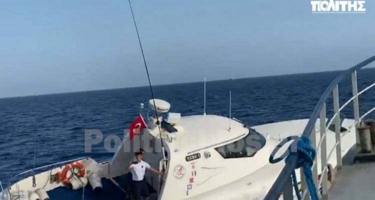 Βίντεο ντοκουμέντo: Τουρκικό σκάφος προκαλεί με επικίνδυνους ελιγμούς Ελληνες ψαράδες και πλήρωμα της Frontex