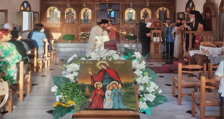 Στον Κότσινα η Λήμνος τίμησε τη μνήμη των Αγίων Ενδόξων Παρθενομαρτύρων Πίστεως, Ελπίδος και Αγάπης και της Αγίας μητρός τους Σοφίας.