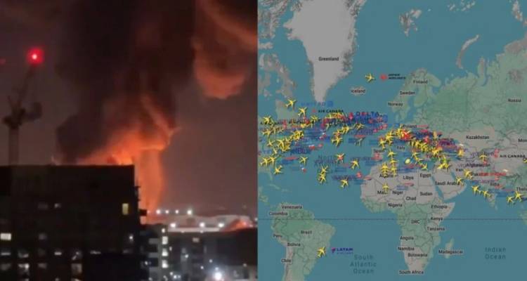 Χάος στις πτήσεις παγκοσμίως: Αεροπλάνα αλλάζουν πορεία ή επιστρέφουν μετά το κλείσιμο του Χίθροου λόγω της φωτιάς