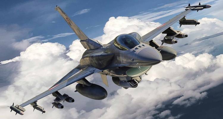 &Pi;&omicron;&lambda;&epsilon;&mu;&iota;&kappa;ά &alpha;&epsilon;&rho;&omicron;&sigma;&kappa;ά&phi;&eta; F-16 &pi;ά&nu;&omega; &alpha;&pi;ό &tau;&eta; &Lambda;ή&mu;&nu;&omicron; &sigma;&tau;&omicron; &pi;&lambda;&alpha;ί&sigma;&iota;&omicron; ά&sigma;&kappa;&eta;&sigma;&eta;&sigmaf;