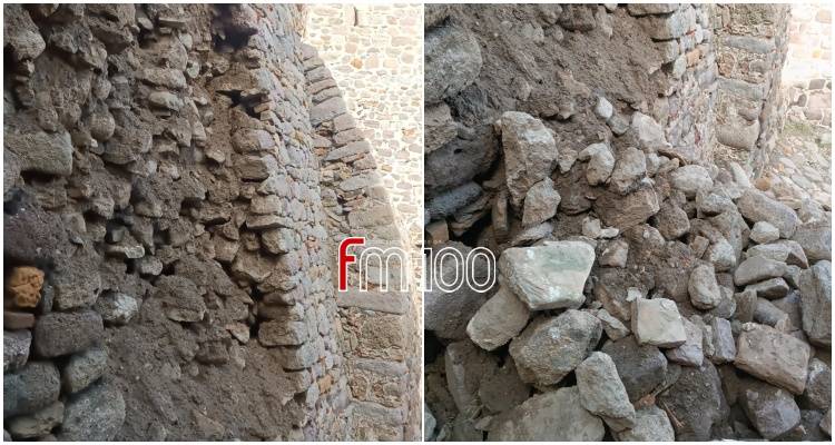 Λαβωμένο από την κακοκαιρία το Κάστρο της Μύρινας