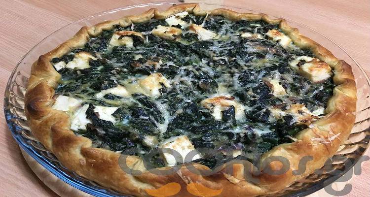Τάρτα σπανάκι με καλαθάκι Λήμνου