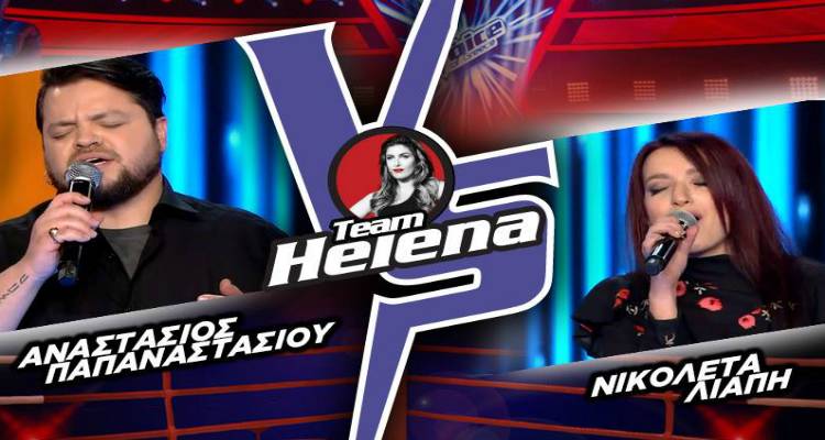 &Sigma;&tau;&eta; &sigma;&kappa;&eta;&nu;ή &tau;&omicron;&upsilon; &laquo;The Voice&raquo; &alpha;&pi;ό&psi;&epsilon; &eta; &Lambda;&eta;&mu;&nu;&iota;ά &Nu;&iota;&kappa;&omicron;&lambda;έ&tau;&alpha; &Lambda;&iota;ά&pi;&eta;
