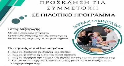 &Lambda;ή&mu;&nu;&omicron;&sigmaf;: Ά&nu;&omicron;&iota;&xi;&alpha;&nu; &omicron;&iota; &alpha;&iota;&tau;ή&sigma;&epsilon;&iota;&sigmaf; &gamma;&iota;&alpha; &tau;&omicron; &nu;έ&omicron; &pi;&iota;&lambda;&omicron;&tau;&iota;&kappa;ό &pi;&rho;ό&gamma;&rho;&alpha;&mu;&mu;&alpha; &delta;&iota;&alpha;&tau;&rho;&omicron;&phi;&iota;&kappa;ή&sigmaf; &alpha;&gamma;&omega;&gamma;ή&sigmaf; &sigma;&tau;&omicron; &Tau;&mu;ή&mu;&alpha; &Epsilon;&pi;&iota;&sigma;&tau;ή&mu;&eta;&sigmaf; &Tau;&rho;&omicron;&phi;ί&mu;&omega;&nu; &kappa;&alpha;&iota; &Delta;&iota;&alpha;&tau;&rho;&omicron;&phi;ή&sigmaf;