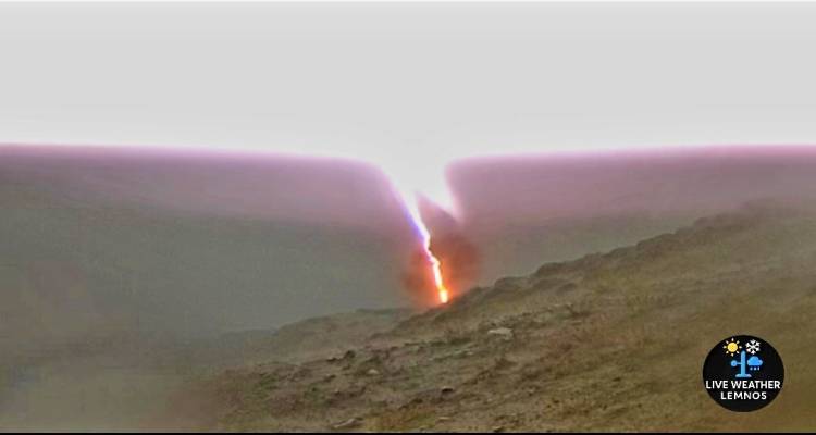 Λήμνος: Κεραυνός “χτύπησε” μόλις 200 μέτρα από τον μετεωρολογικό σταθμό στη Δάφνη