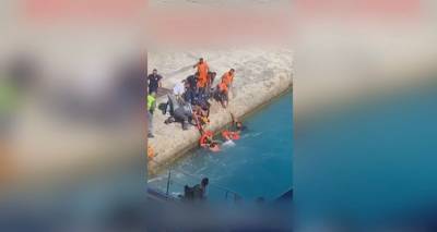 &Lambda;&iota;&mu;ά&nu;&iota; &Tau;ή&nu;&omicron;&upsilon;: &Gamma;&upsilon;&nu;&alpha;ί&kappa;&alpha; έ&pi;&epsilon;&sigma;&epsilon; &sigma;&tau;&eta; &theta;ά&lambda;&alpha;&sigma;&sigma;&alpha; &kappa;&alpha;&tau;ά &tau;&eta;&nu; &epsilon;&pi;&iota;&beta;ί&beta;&alpha;&sigma;ή &tau;&eta;&sigmaf; &sigma;&epsilon; &pi;&lambda;&omicron;ί&omicron; &ndash; &Beta;&omicron;ύ&tau;&eta;&xi;&alpha;&nu; &nu;&alpha; &tau;&eta; &sigma;ώ&sigma;&omicron;&upsilon;&nu; (video)