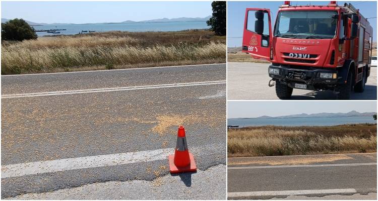 Καλαμπόκι γέμισε η διασταύρωση Ρωμανού