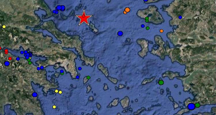 Σεισμός 5 Ρίχτερ βορειοδυτικά της Σκύρου | Αισθητός και στην Λήμνο